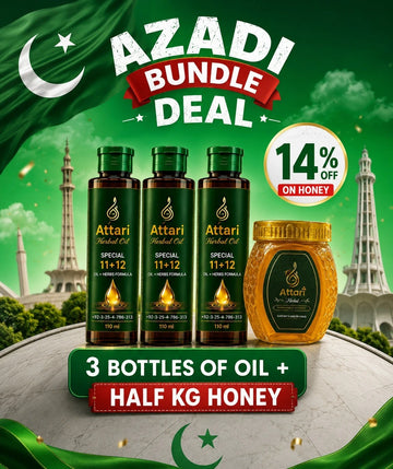 Azadi Sale – 3 Hair Oil Combo + 14% OFF Olive Forest Honey (3-Month Hair Care)