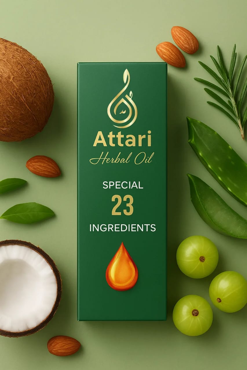 Attari Herbal Oil 3 pack value deal save 1500 rupees cash on delivery

3 bottle herbal hair oil kit for scalp care family pack