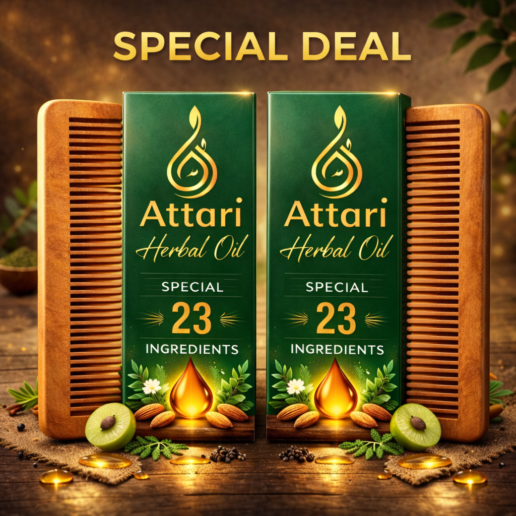 🌙 Ramadan Special oil with 2 premium bamboo wooden comb